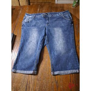 Waist 24" Ariya Jeans Denim Blue Jean Capri Pants Skimmers Pedal Pushers Bermuda